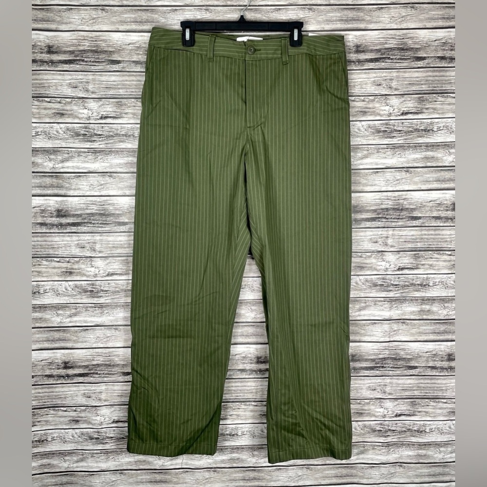 Nike SB Chino Pants Loose Fit DH2904-325 Size 36 Green Pinstripe - Skateboarding